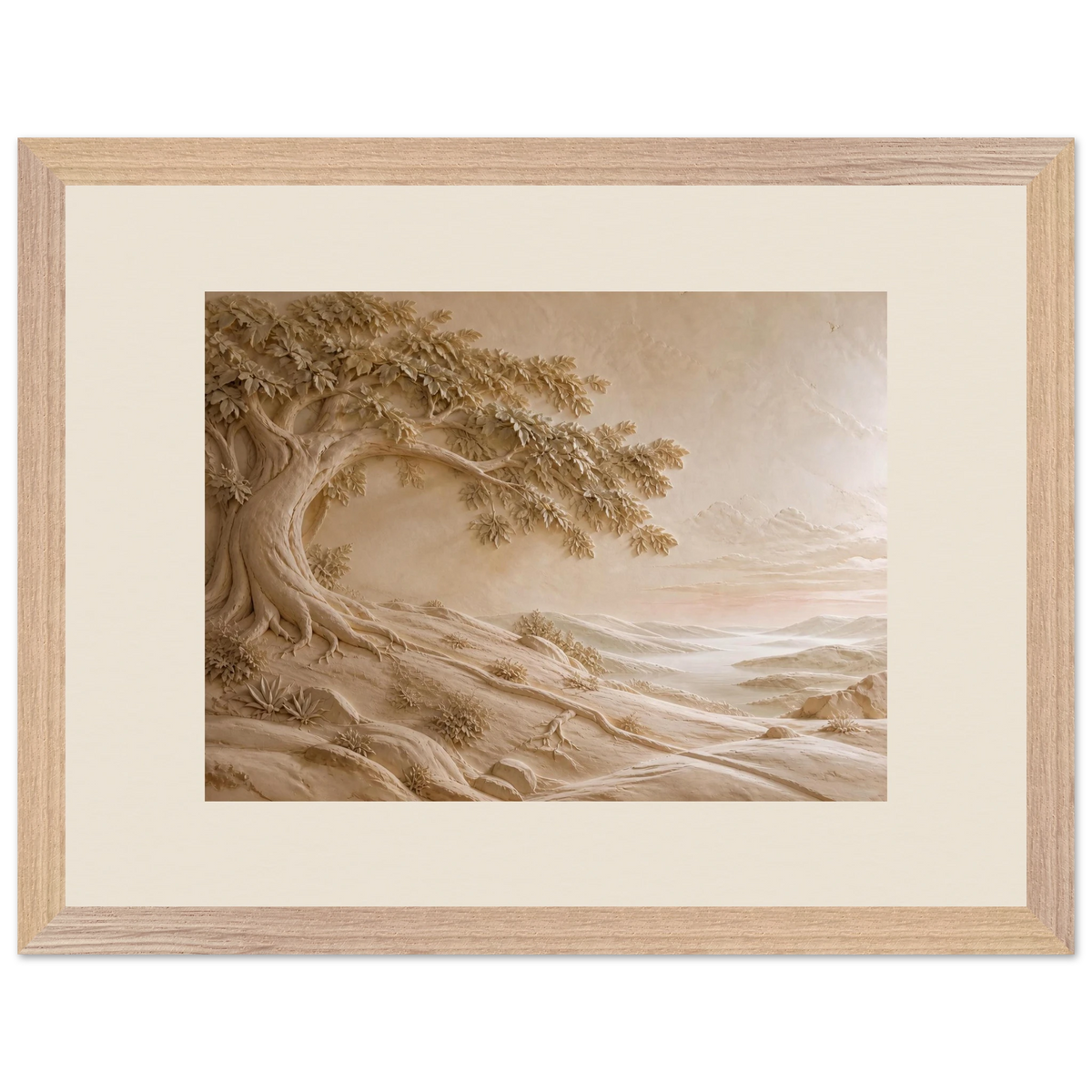 Sandstone Dawn: lumen and siena. Museum-quality framed fine art print.