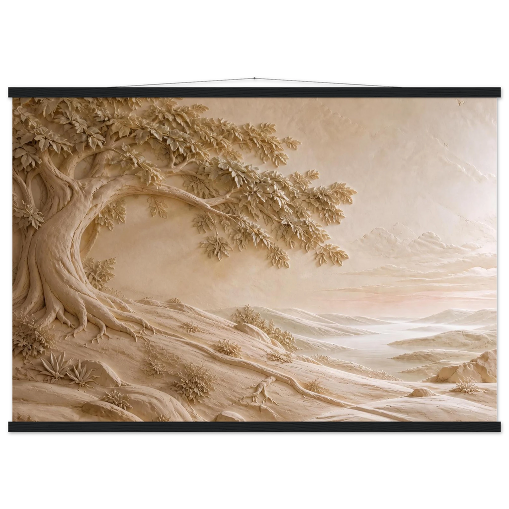 Sandstone Dawn: lumen and siena. Museum-quality fine art poster.