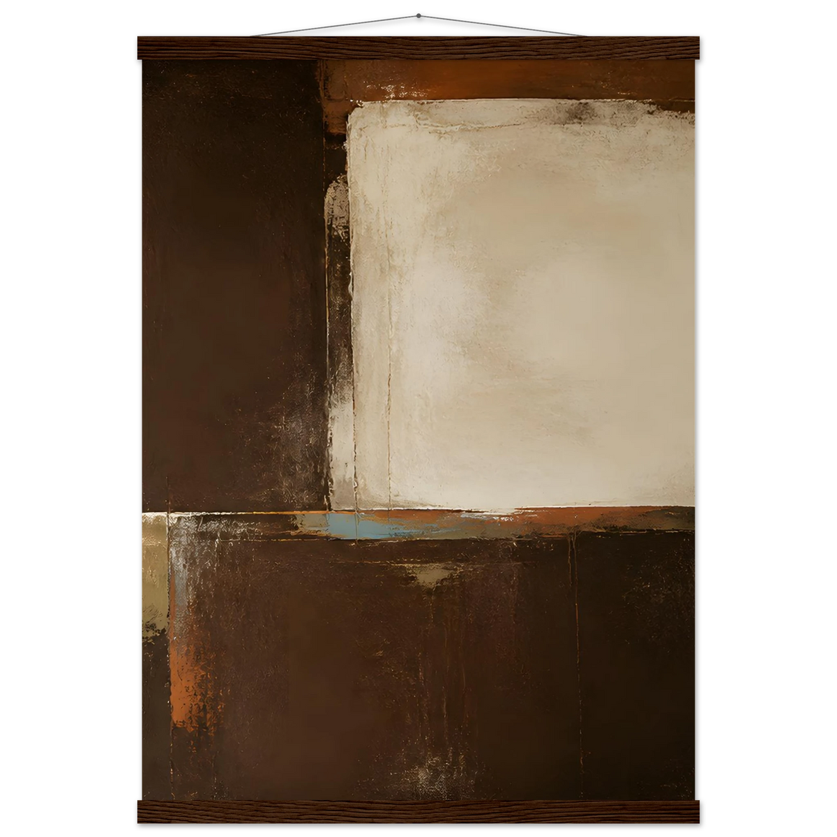 Terracotta Diptych, Panel II of II, two panels, terracotta and cream. Archival fine art poster shown framed.