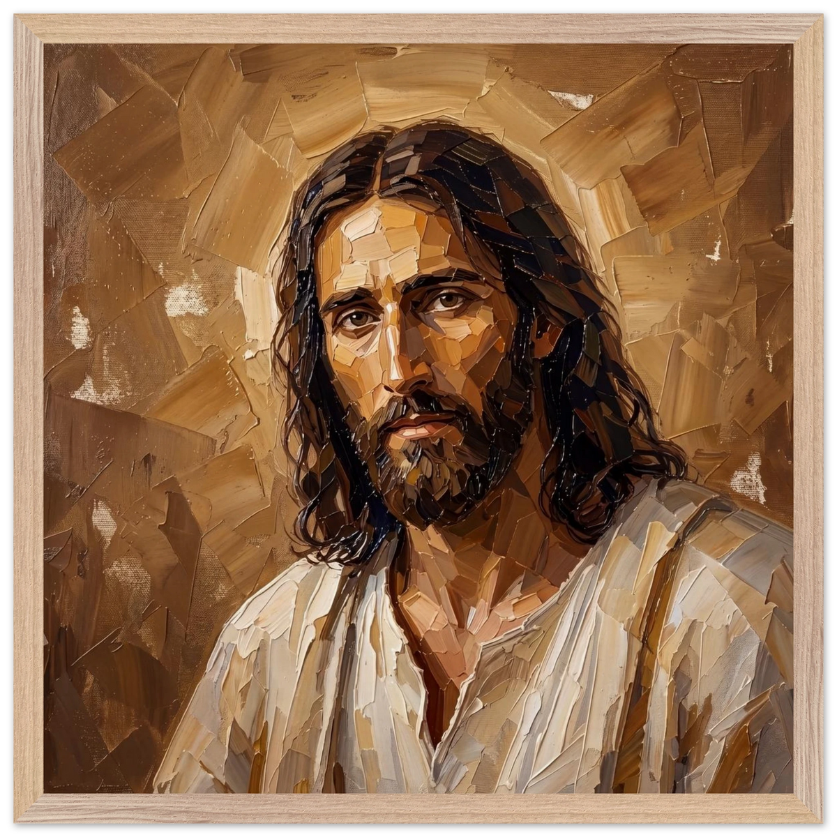 Kind Eyes: jesus, faith and serene gaze. Framed fine art print by The Light Stays.