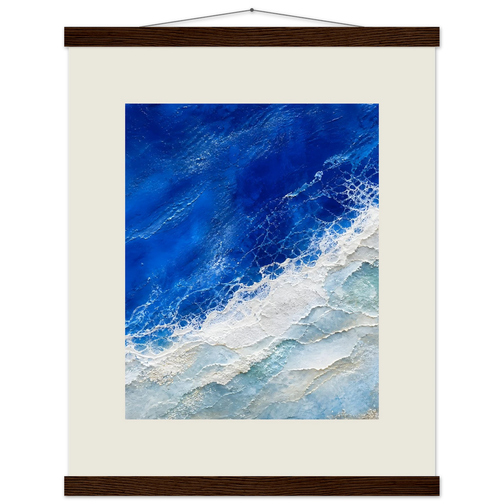 Cobalt Foam: abstract, cobalt and sea foam. Fine art poster by The Light Stays.