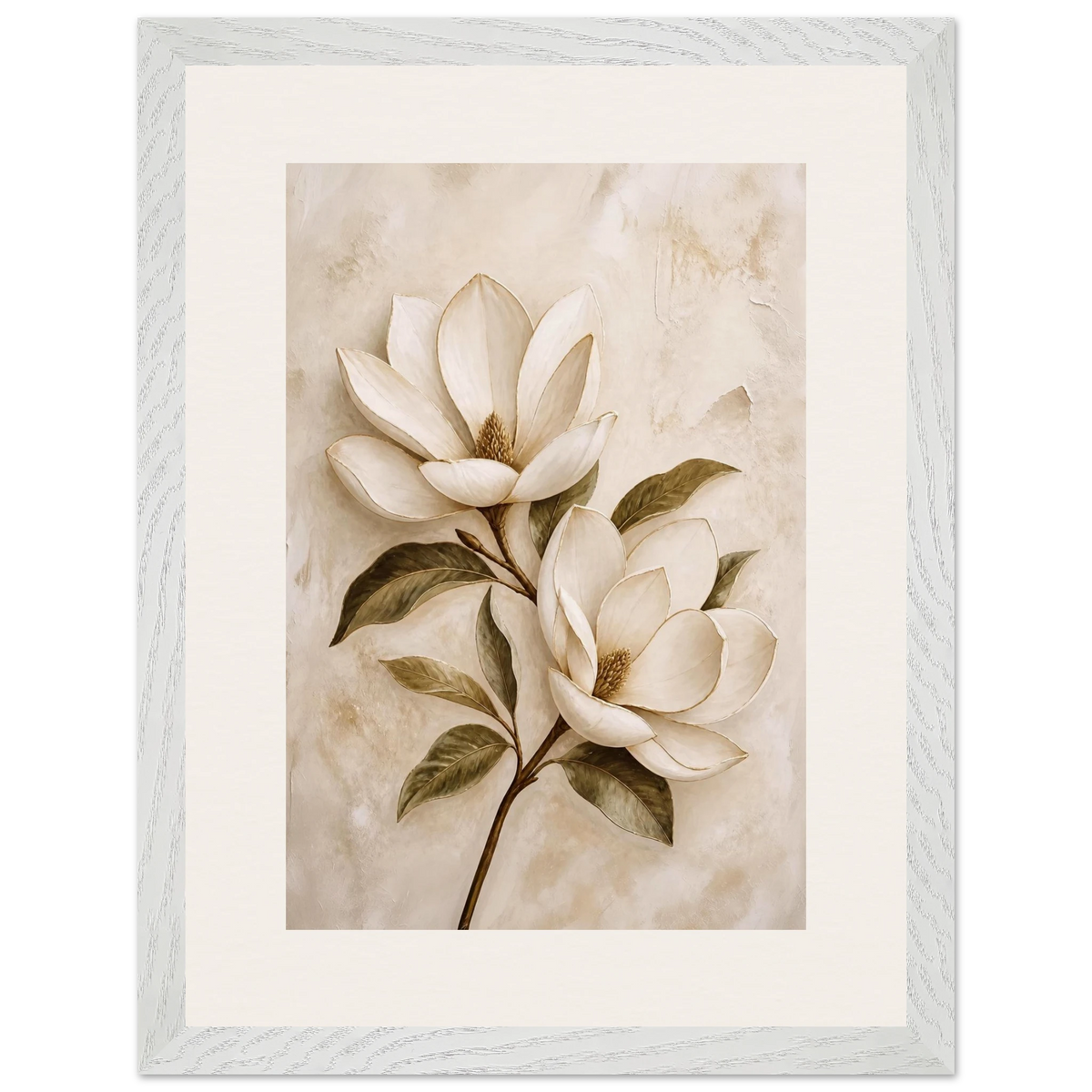 Gilded Magnolia: flowers and botanical. Framed fine art print by The Light Stays.