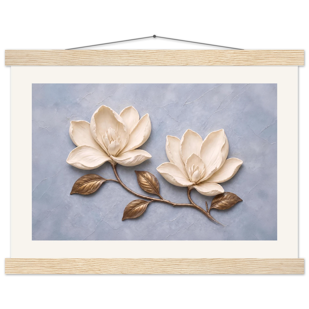 Bronze Magnolia: flowers and botanical. Fine art poster.