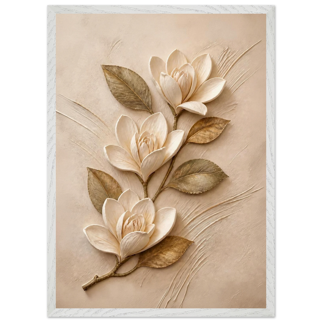Magnolia Ascent: flowers and botanical. Framed fine art print by The Light Stays.