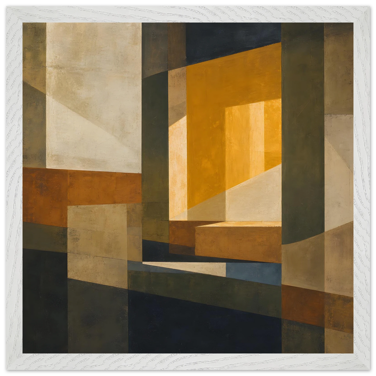 Ochre Window: architecture, mediterranean and earth tones. Framed fine art print by The Light Stays.