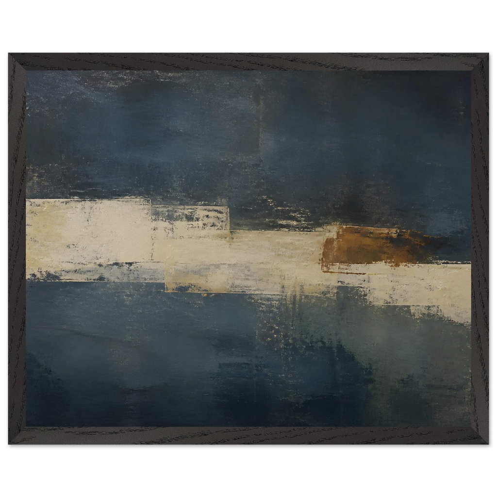 Ivory Crossing, abstract, ivory and serene lines. Archival framed fine art print shown framed.