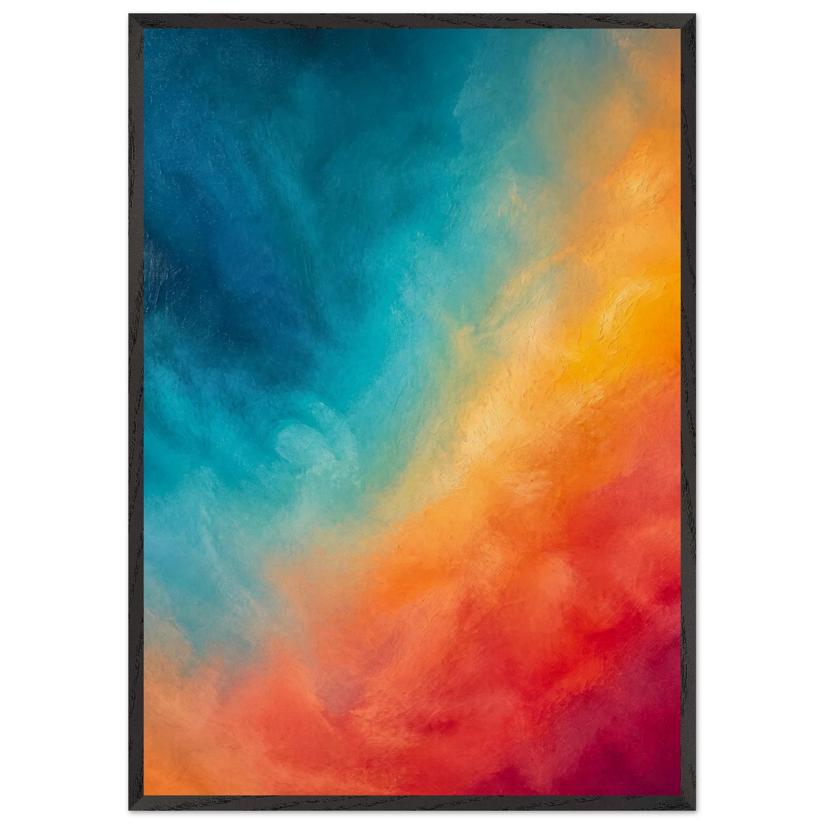Teal and Orange, gradient, sea and dusk. Archival framed fine art print shown framed.