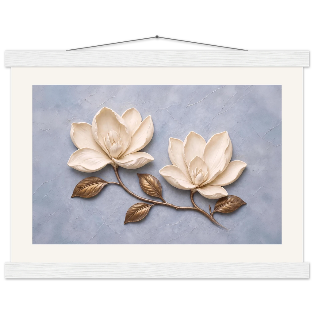 Bronze Magnolia: flowers and botanical. Fine art poster by The Light Stays.