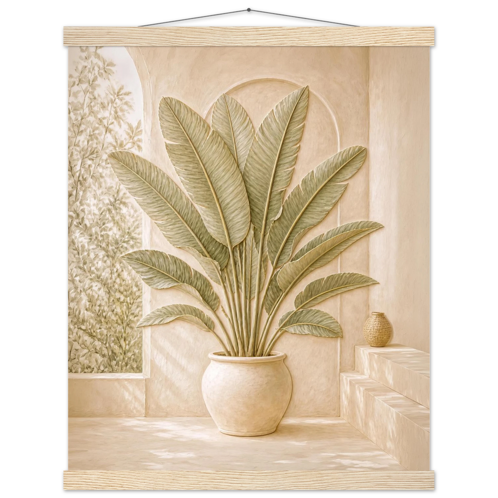 Courtyard Noon: landscape and sun. Museum-quality fine art poster.