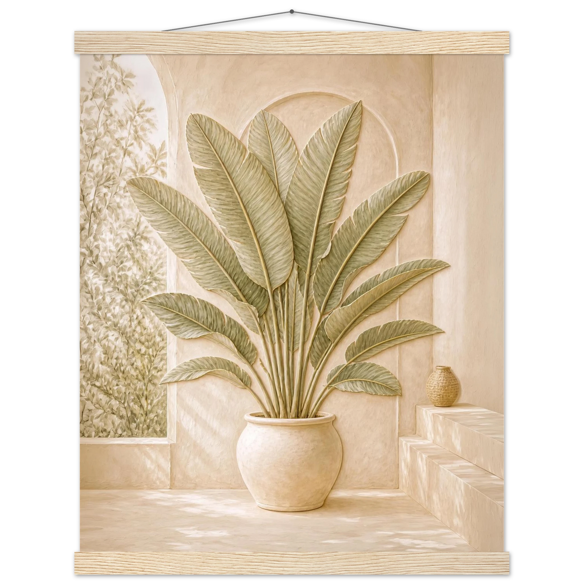 Courtyard Noon: landscape and sun. Museum-quality fine art poster.