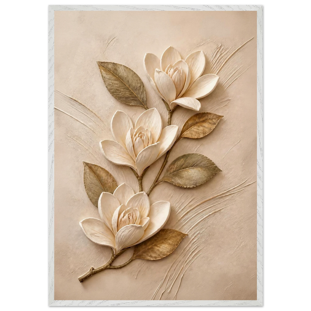 Magnolia Ascent: flowers and botanical. Framed fine art print by The Light Stays.