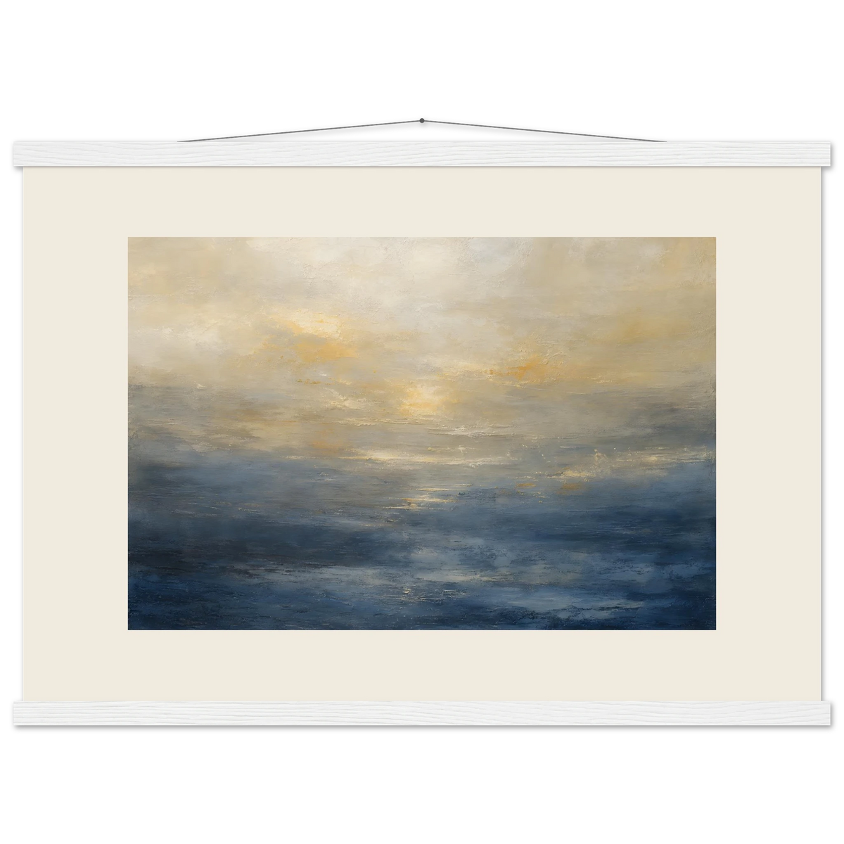 Golden Sea Mist: sea and coastal landscape. Museum-quality fine art poster.