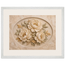 Peonies in Stone: flowers and botanical. Framed fine art print, alternate frame and size.