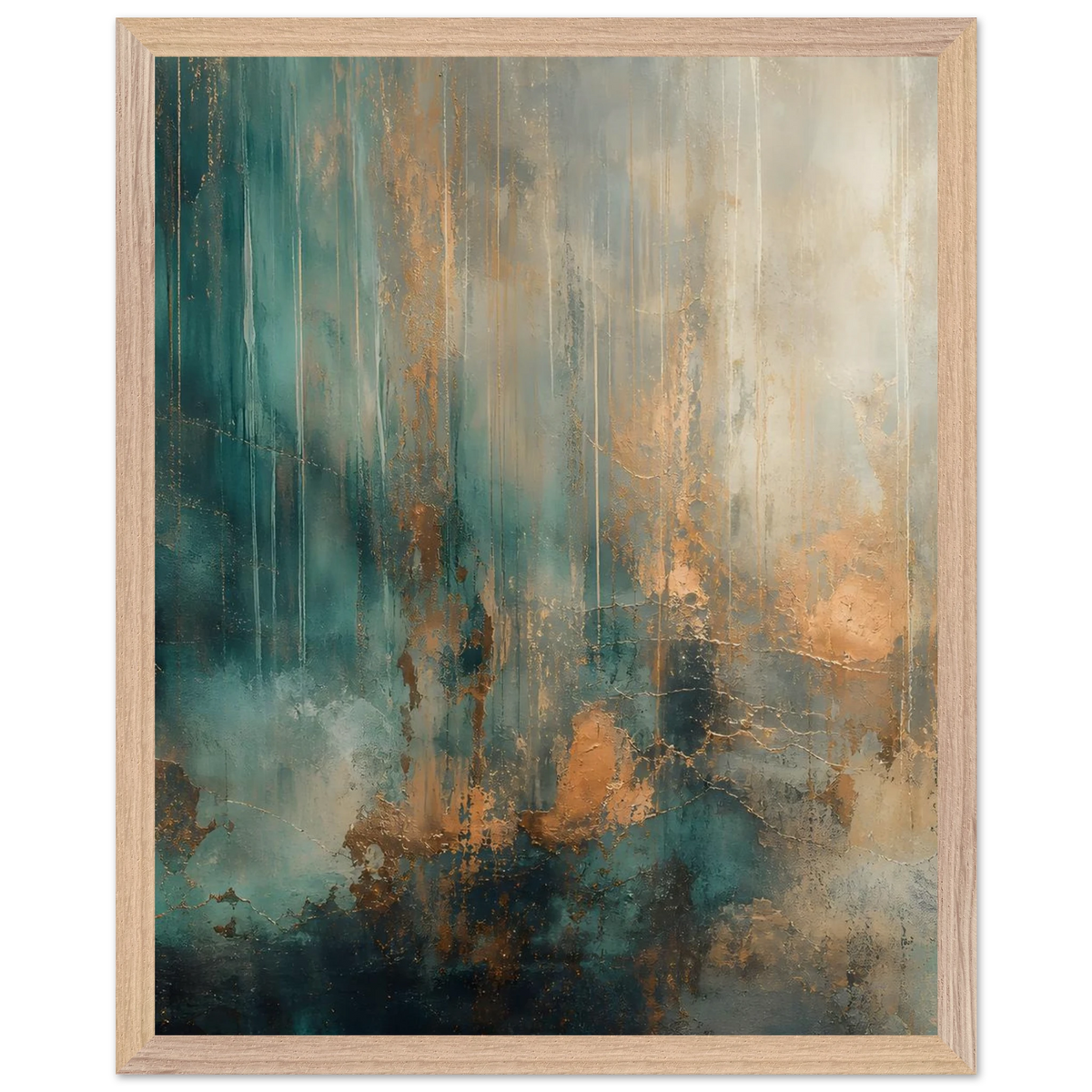 Copper Rain: abstract, texture and metallic tones. Framed fine art print by The Light Stays.