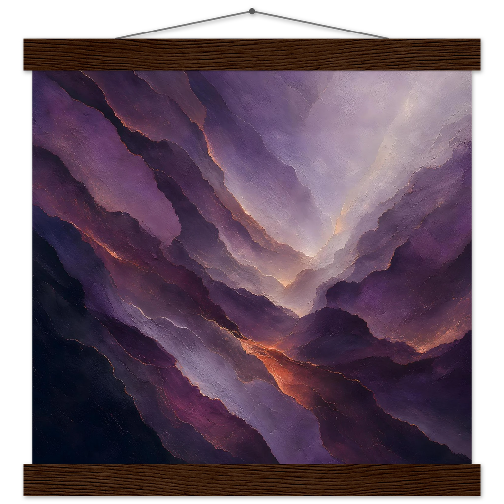 Violet Infinity: moon and night. Fine art poster, alternate frame and size.