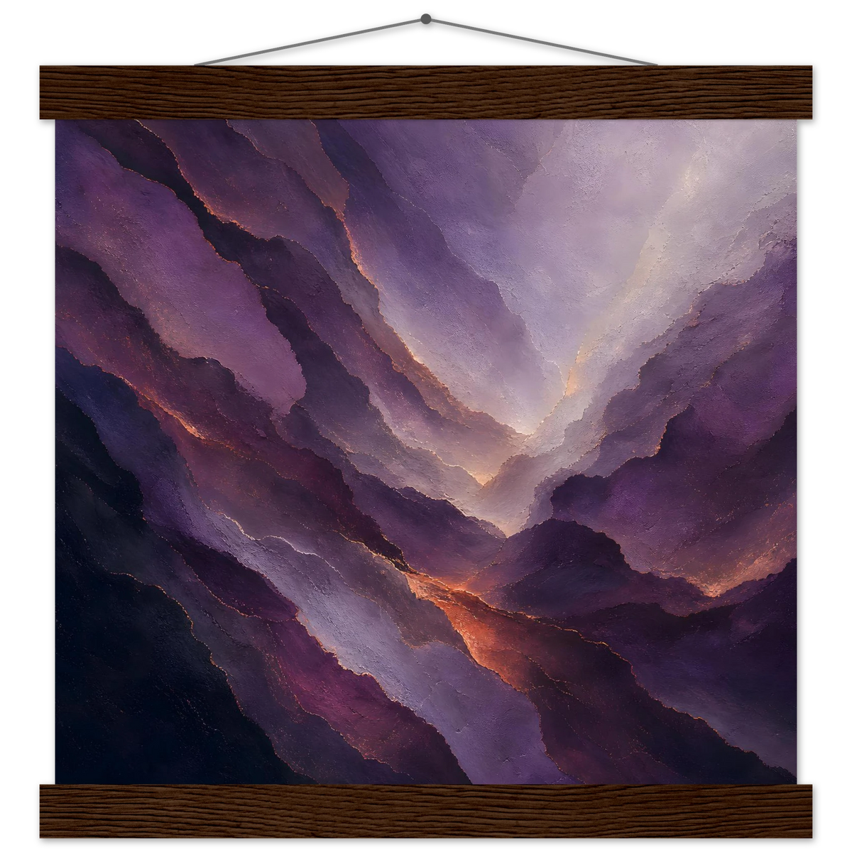 Violet Infinity: moon and night. Fine art poster, alternate frame and size.
