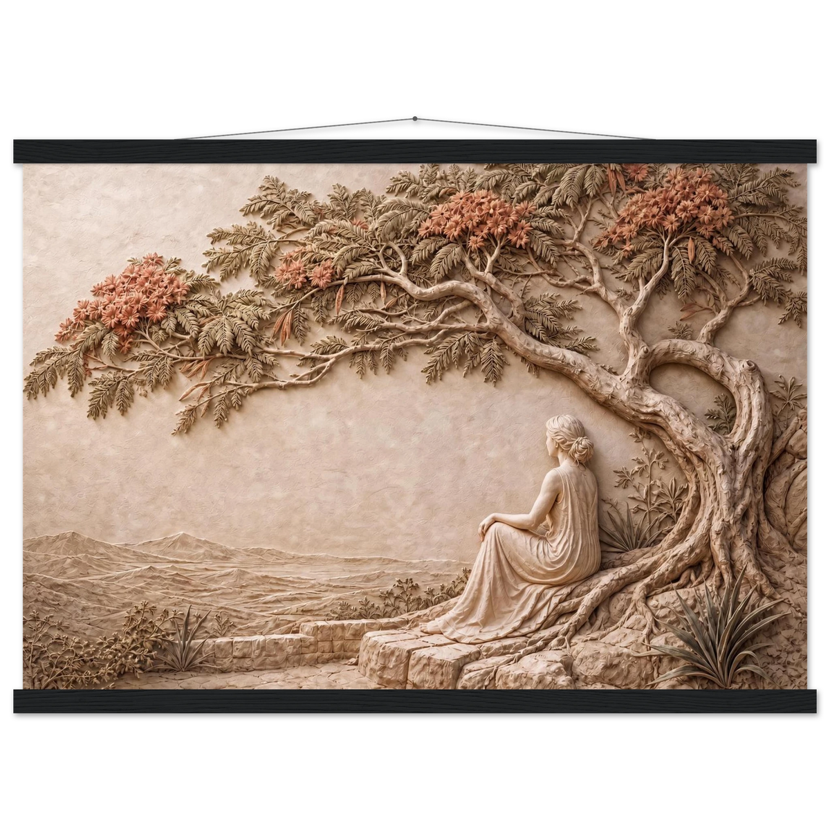 Under the Blossoms: petra and flora. Museum-quality fine art poster.