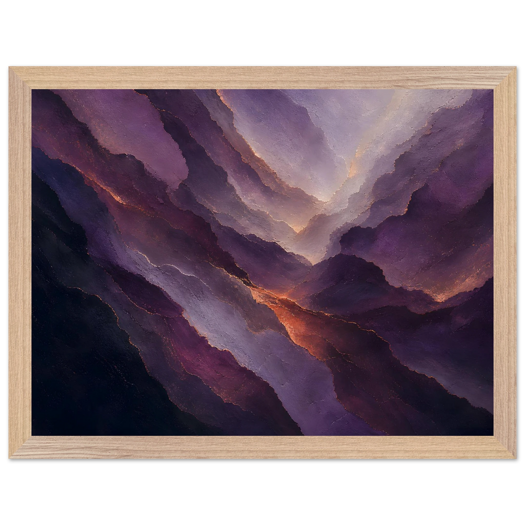 Violet Infinity, moon and night. Archival framed fine art print shown framed.