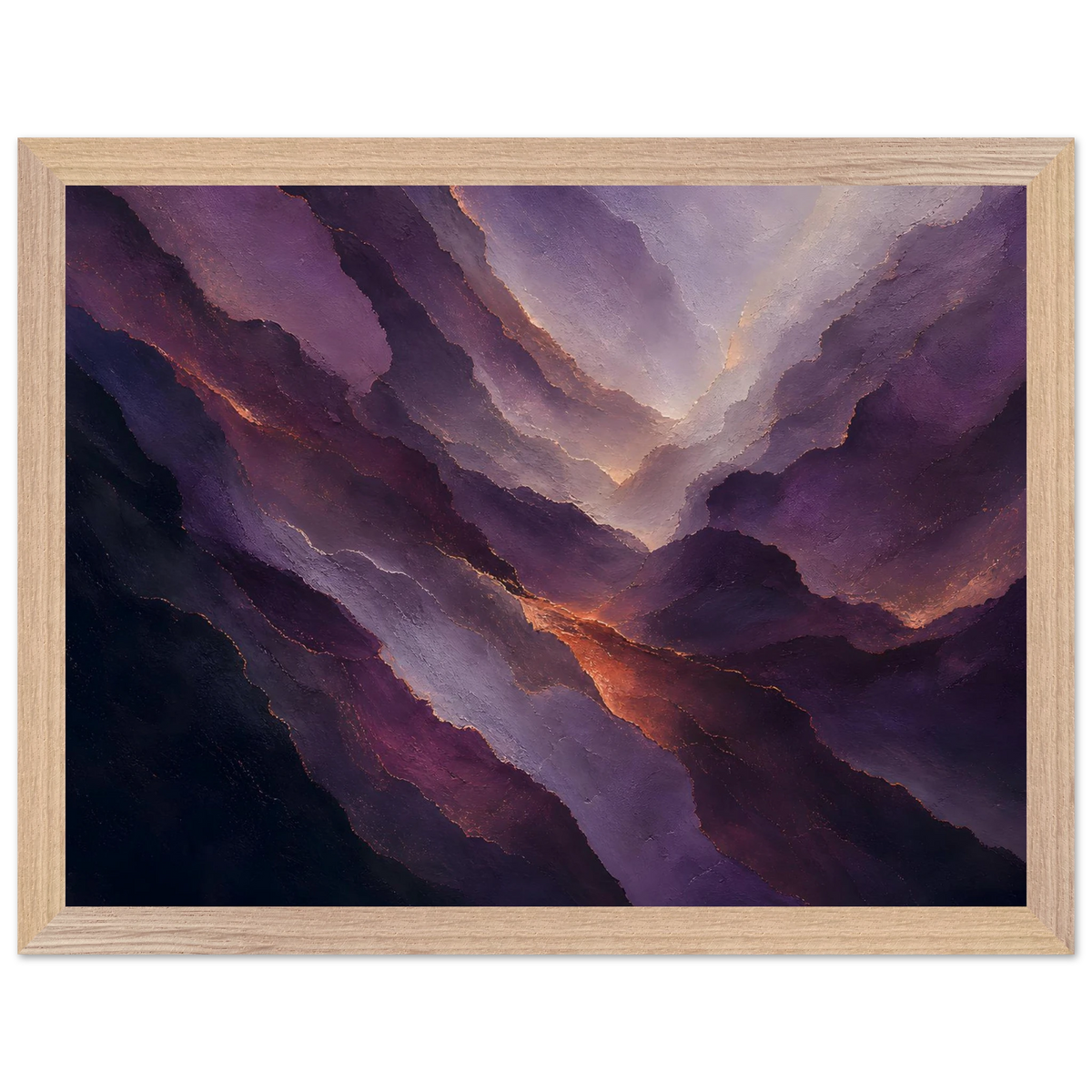 Violet Infinity, moon and night. Archival framed fine art print shown framed.