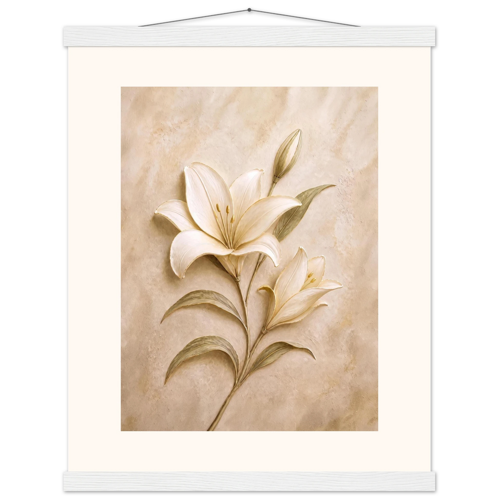 Alabaster Lily: flowers and botanical. Fine art poster by The Light Stays.