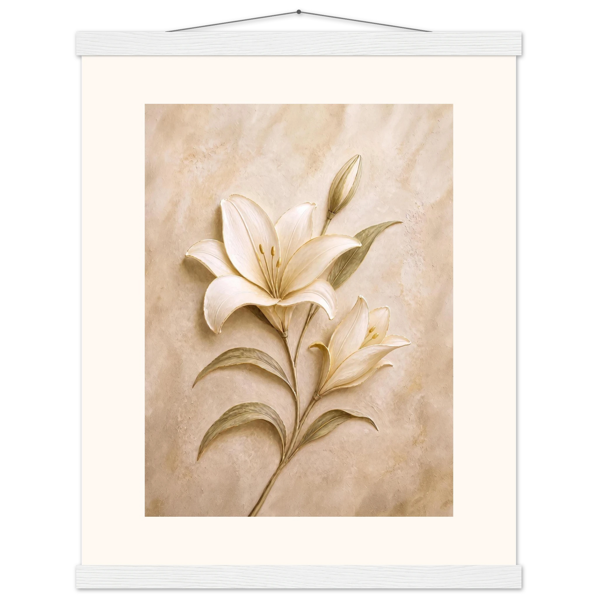 Alabaster Lily: flowers and botanical. Fine art poster by The Light Stays.