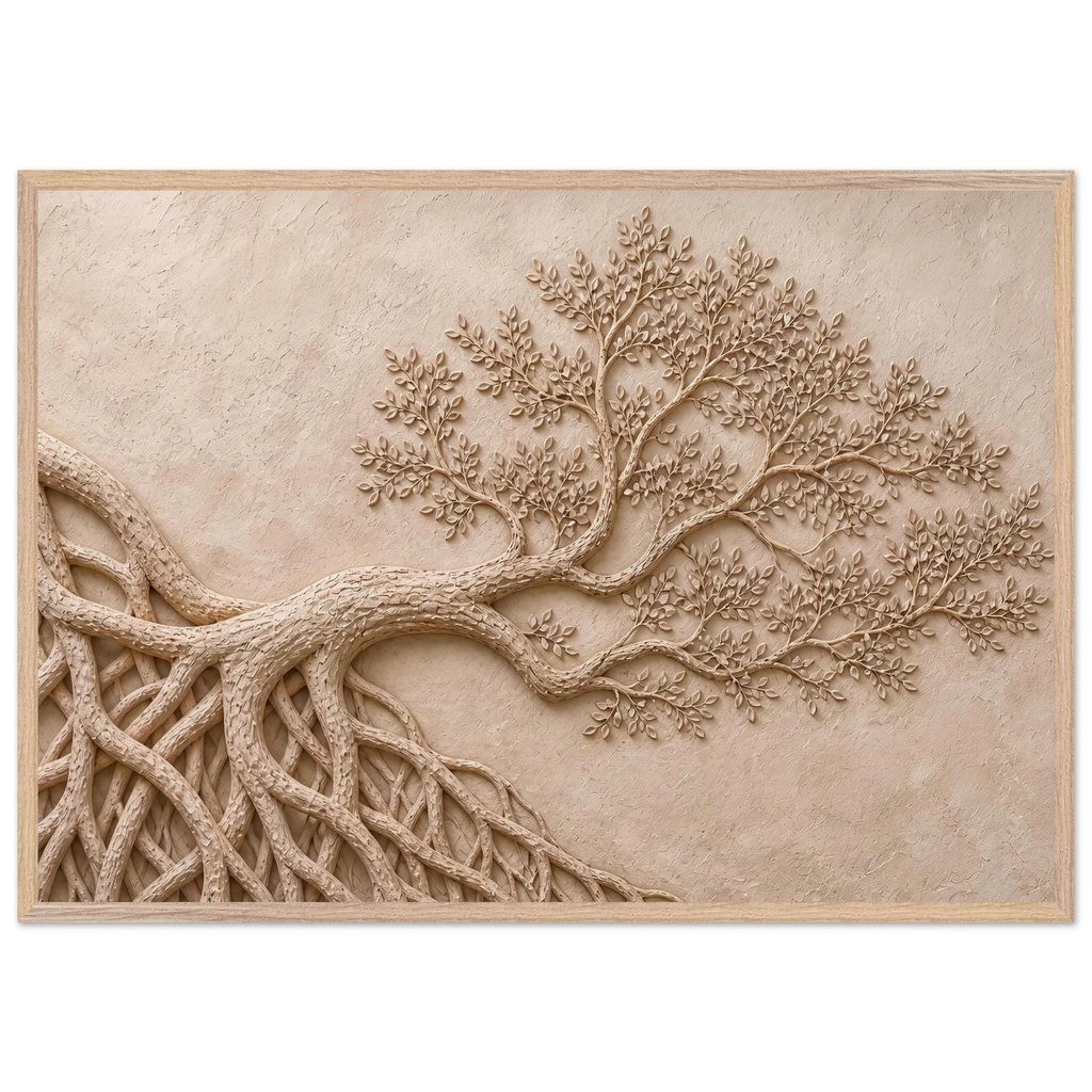Root Lattice, petra and herbarium. Archival framed fine art print shown framed.