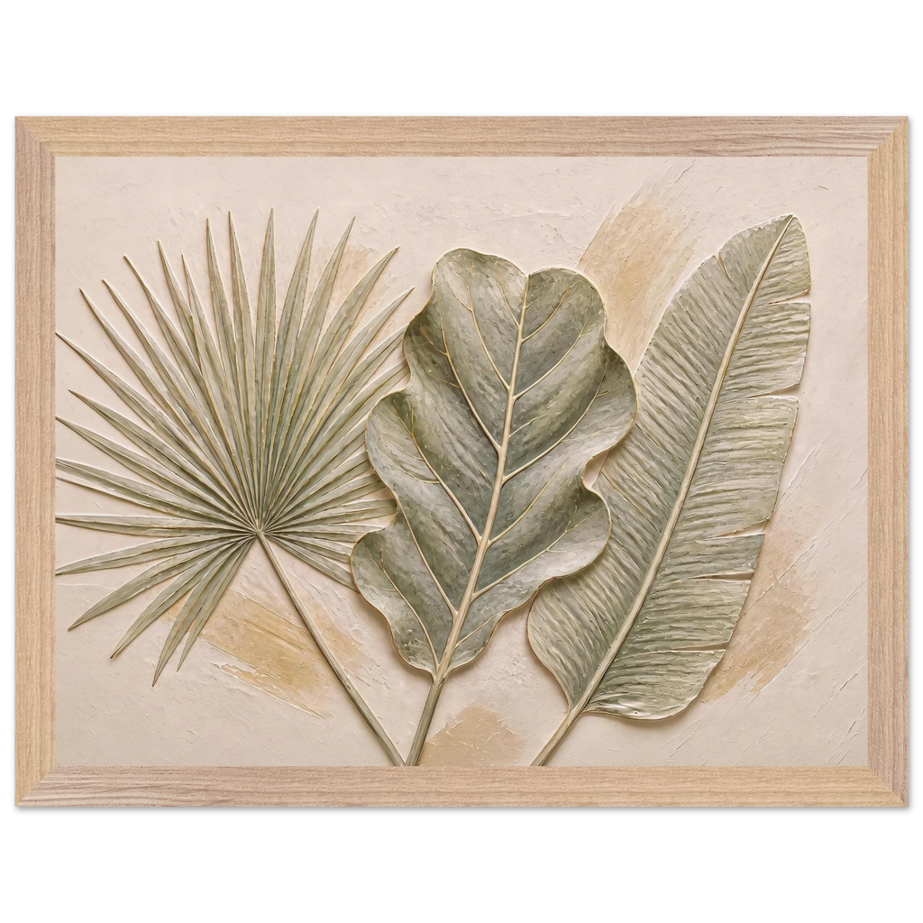 Three Leaves: botanical and nature. Framed fine art print by The Light Stays.