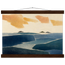Amber and Indigo, abstract, coastline and color field. Archival fine art poster shown framed.