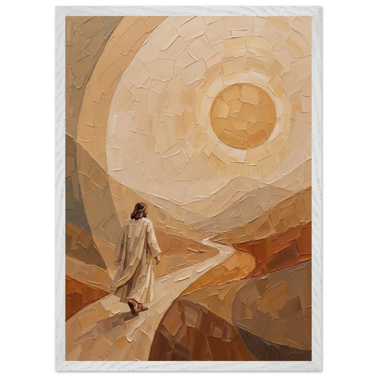 Lightfall: jesus, landscape and golden tones. Framed fine art print by The Light Stays.