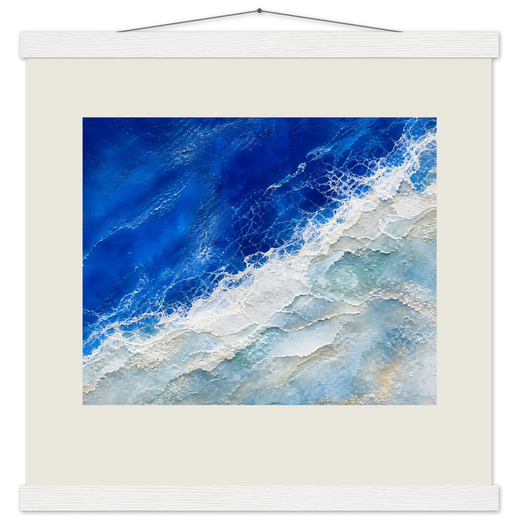 Cobalt Foam: abstract, cobalt and sea foam. Fine art poster by The Light Stays.