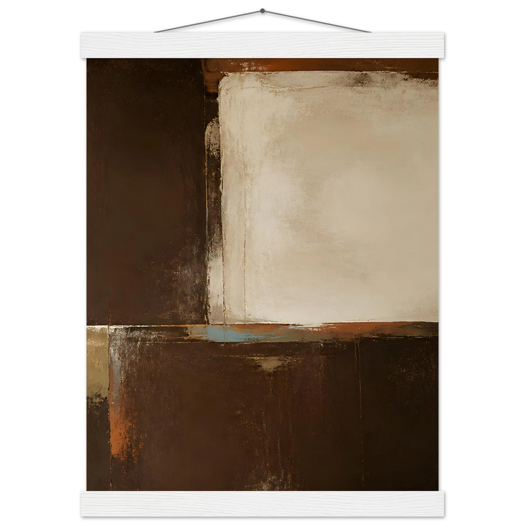 Terracotta Diptych, Panel II of II: two panels, terracotta and cream. Fine art poster, alternate frame and size.