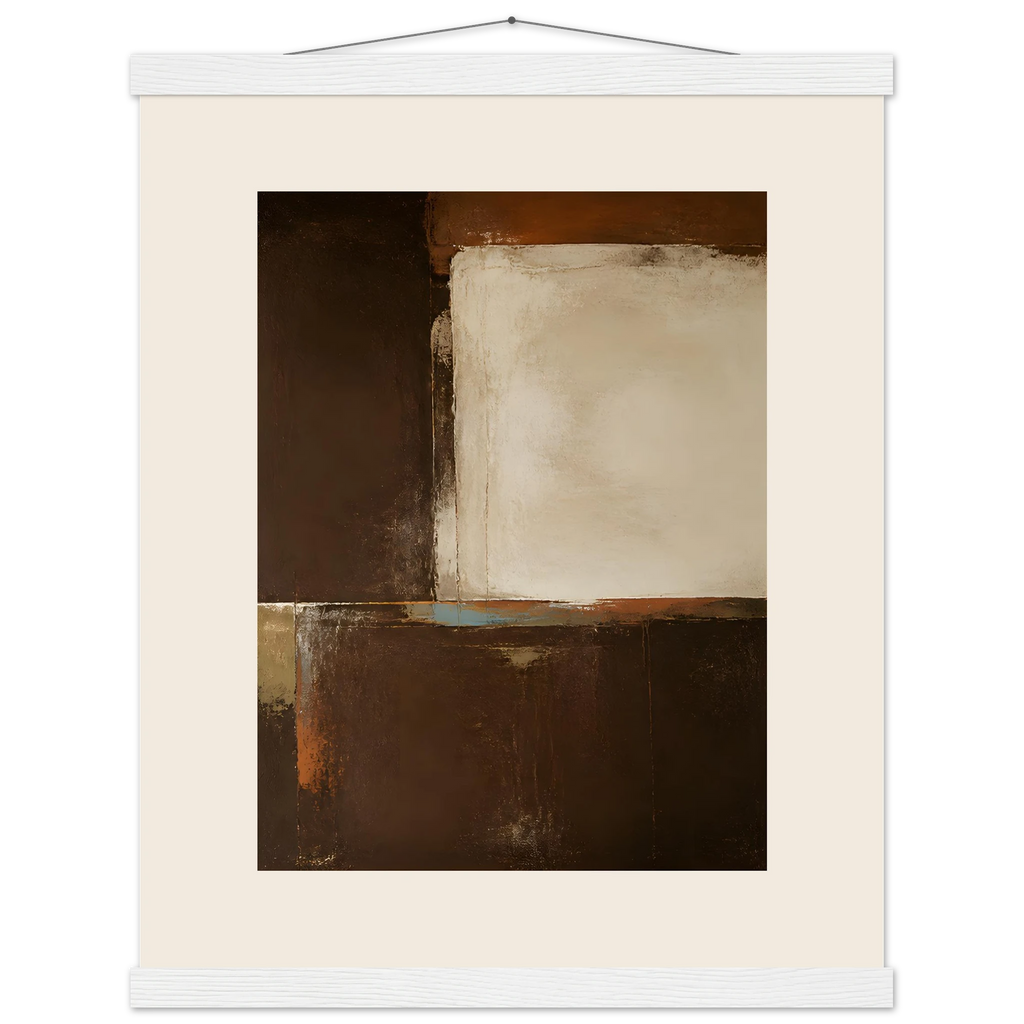 Terracotta Diptych, Panel II of II: two panels, terracotta and cream. Fine art poster, alternate frame and size.