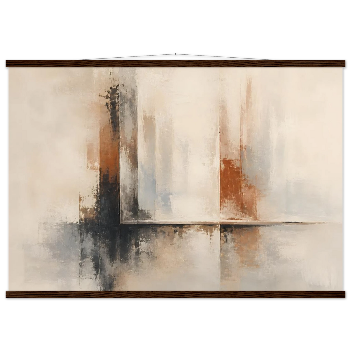 Mineral Threshold: architecture, geometry and rust. Museum-quality fine art poster.