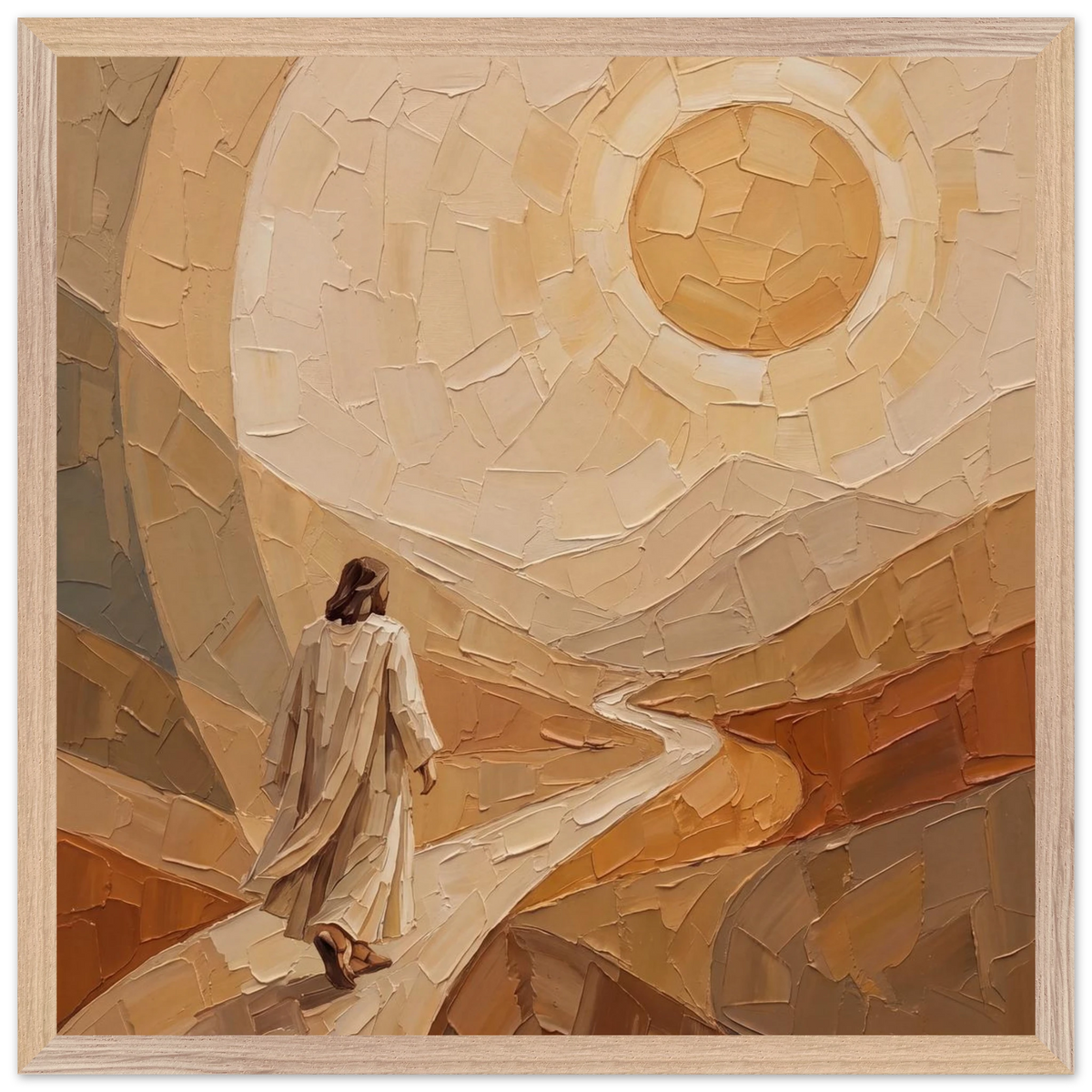 Lightfall: jesus, landscape and golden tones. Framed fine art print by The Light Stays.