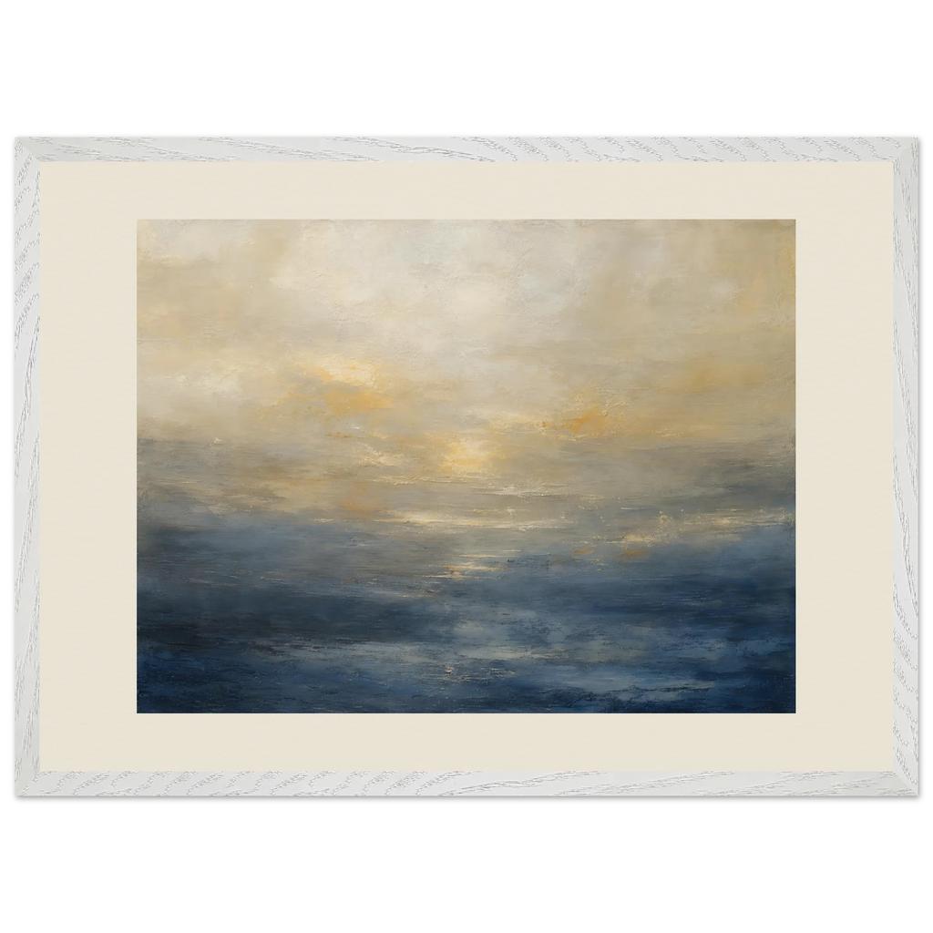 Golden Sea Mist, sea and coastal landscape. Archival framed fine art print shown framed.