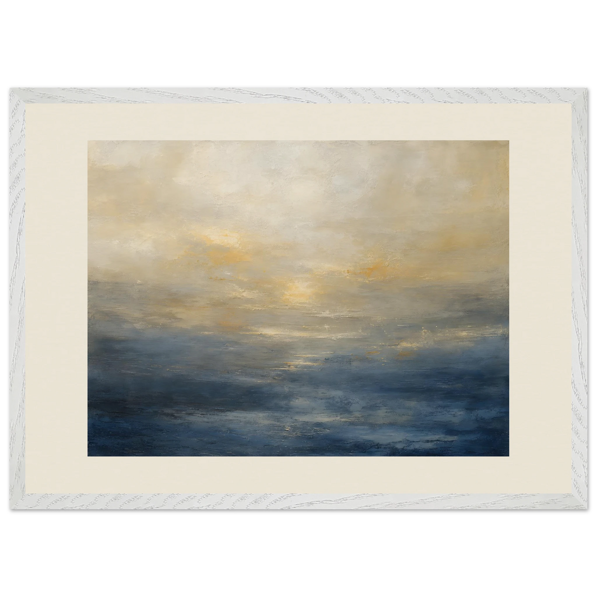 Golden Sea Mist, sea and coastal landscape. Archival framed fine art print shown framed.