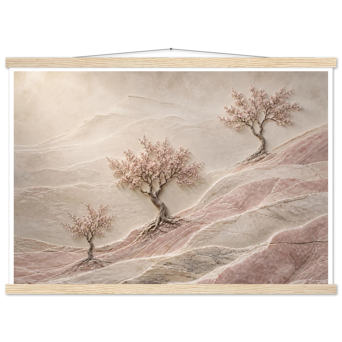 Blossom Terraces: flowers and botanical. Museum-quality fine art poster.