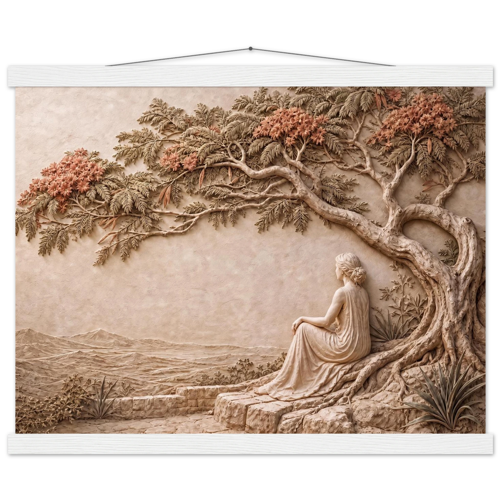 Under the Blossoms: petra and flora. Museum-quality fine art poster.