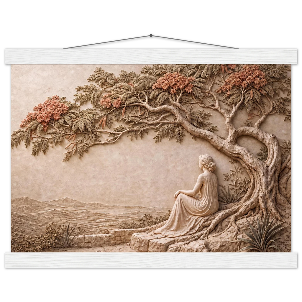 Under the Blossoms: petra and flora. Museum-quality fine art poster.