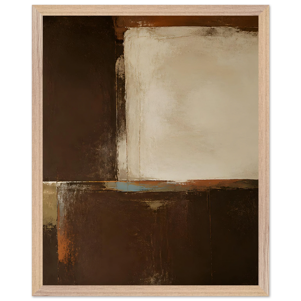 Terracotta Diptych, Panel II of II: two panels, terracotta and cream. Museum-quality framed fine art print.