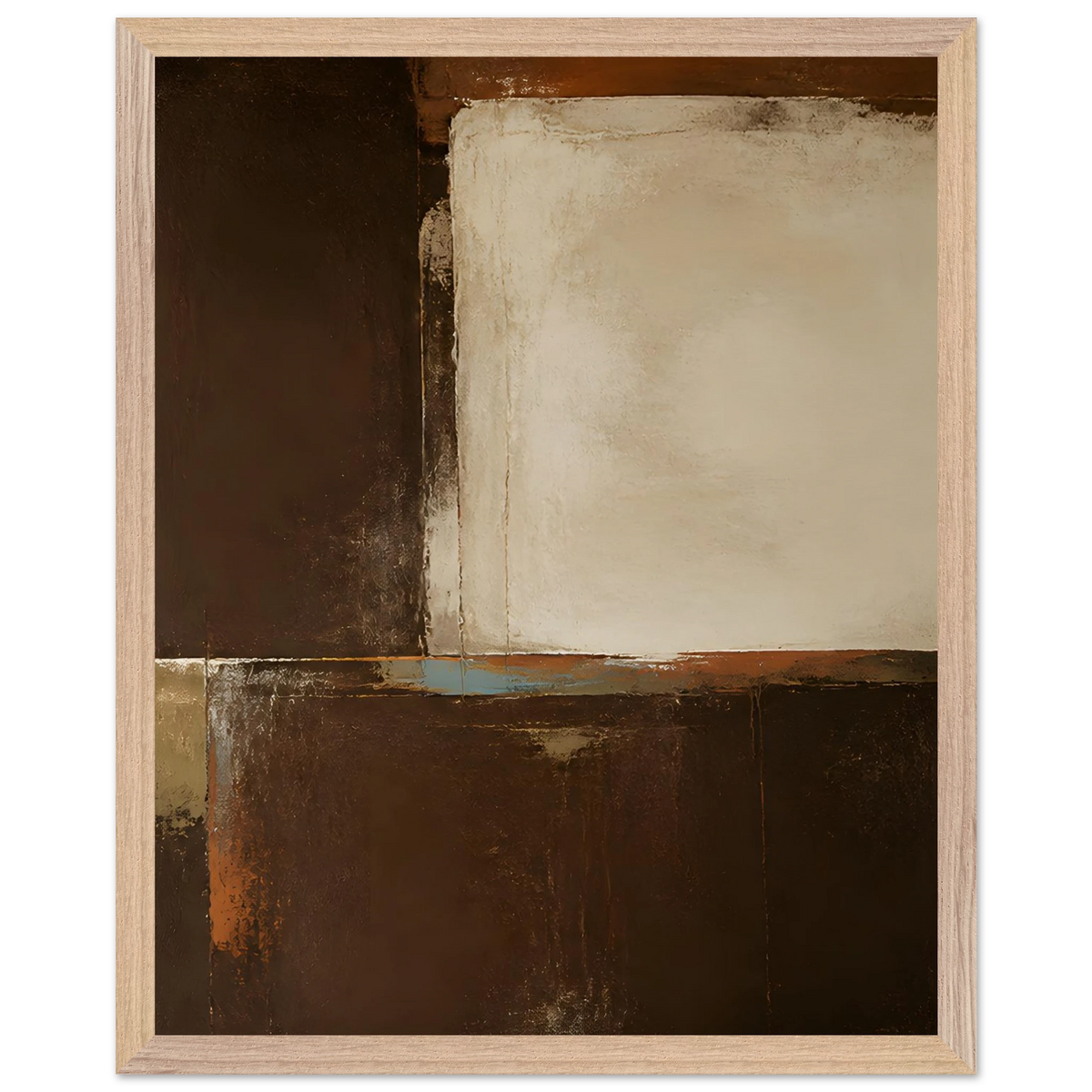 Terracotta Diptych, Panel II of II: two panels, terracotta and cream. Museum-quality framed fine art print.