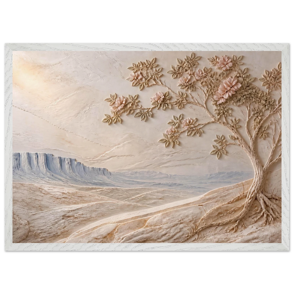 Cliffside Bloom: flowers and botanical. Museum-quality framed fine art print.