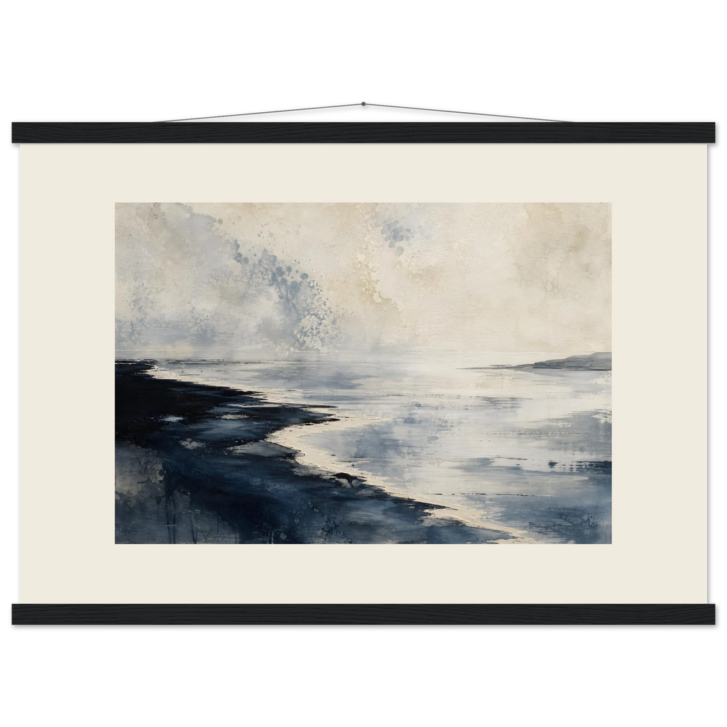 Tidal Ink: sea and coastal landscape. Fine art poster, alternate frame and size.