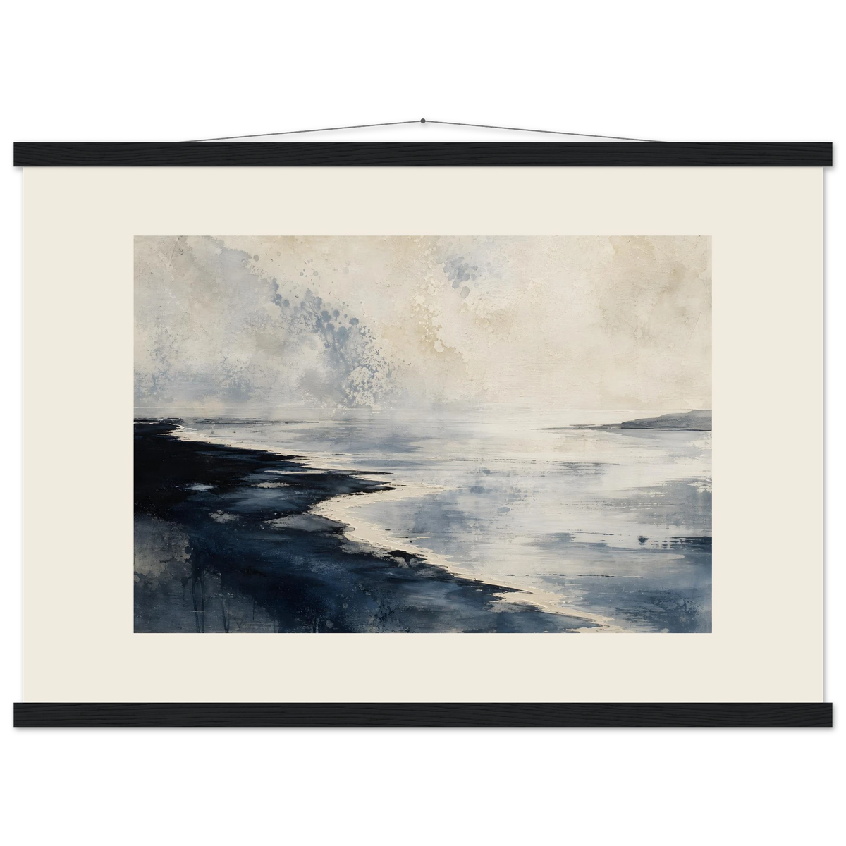 Tidal Ink: sea and coastal landscape. Fine art poster, alternate frame and size.