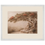Under the Blossoms: impasto, figure and blossoming canopy. Framed fine art print by The Light Stays.