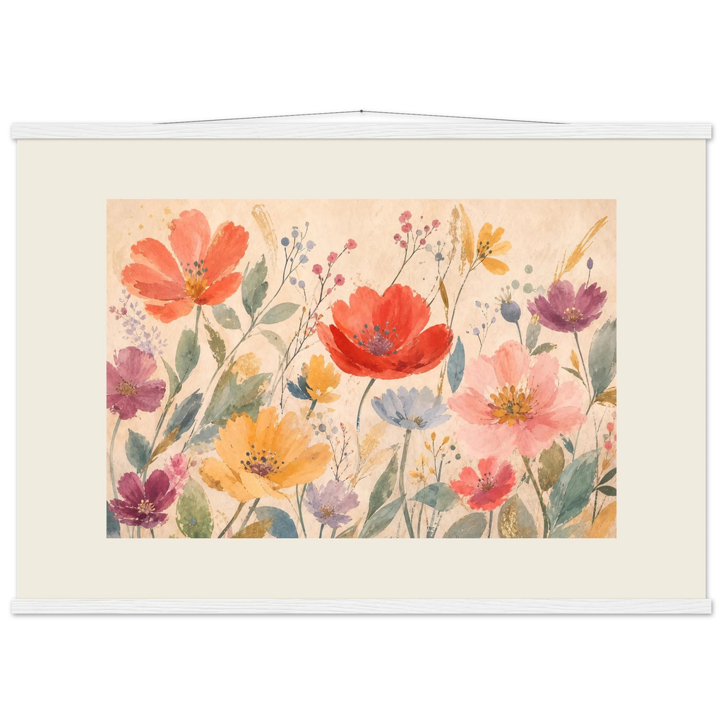 Floral Rhythm: flowers and botanical. Museum-quality fine art poster.