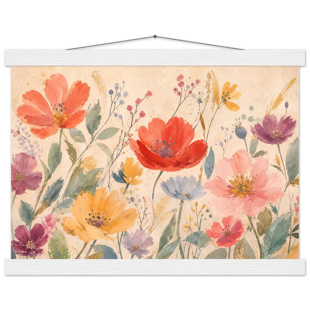 Floral Rhythm: flowers and botanical. Museum-quality fine art poster.