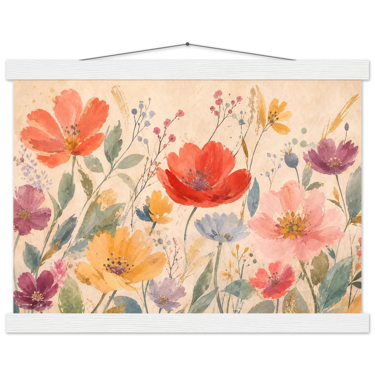 Floral Rhythm: flowers and botanical. Museum-quality fine art poster.