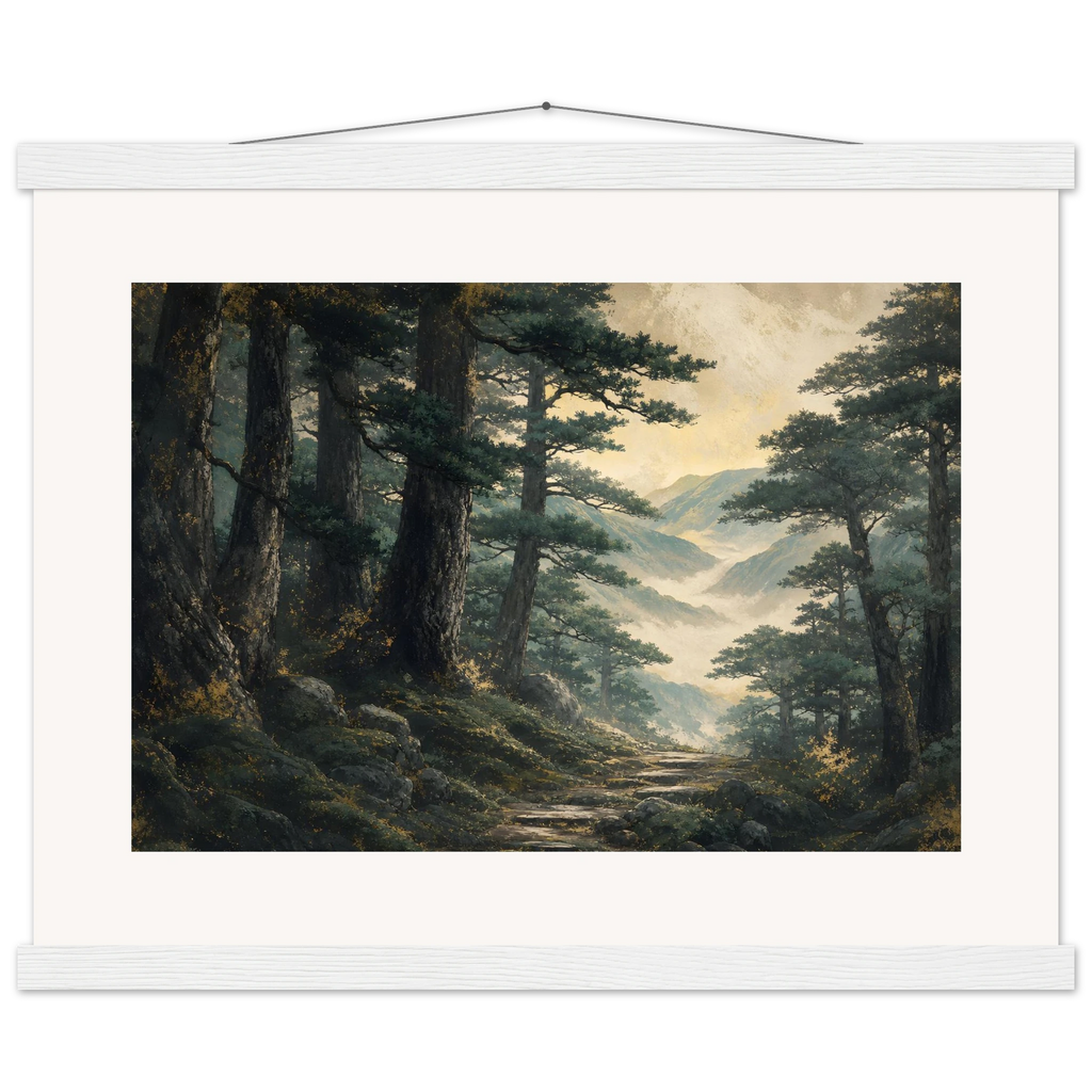 Cypress Passage: japanese art and japandi. Museum-quality fine art poster.