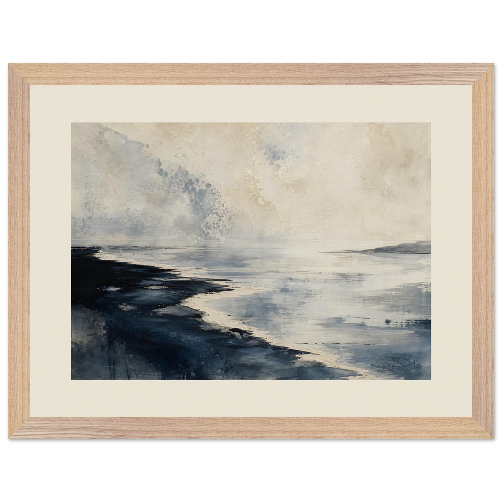 Tidal Ink: sea and coastal landscape. Framed fine art print, alternate frame and size.